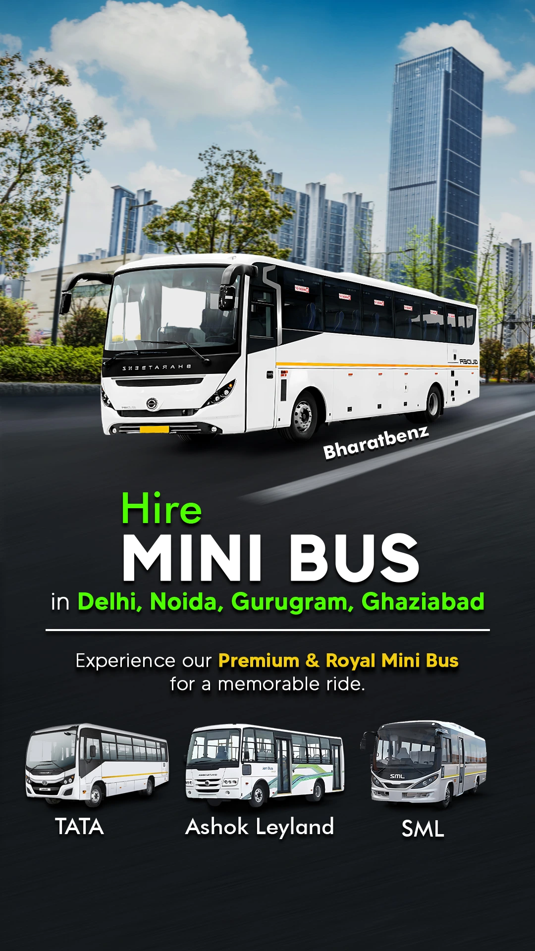 Hire Minibus on rent in Delhi