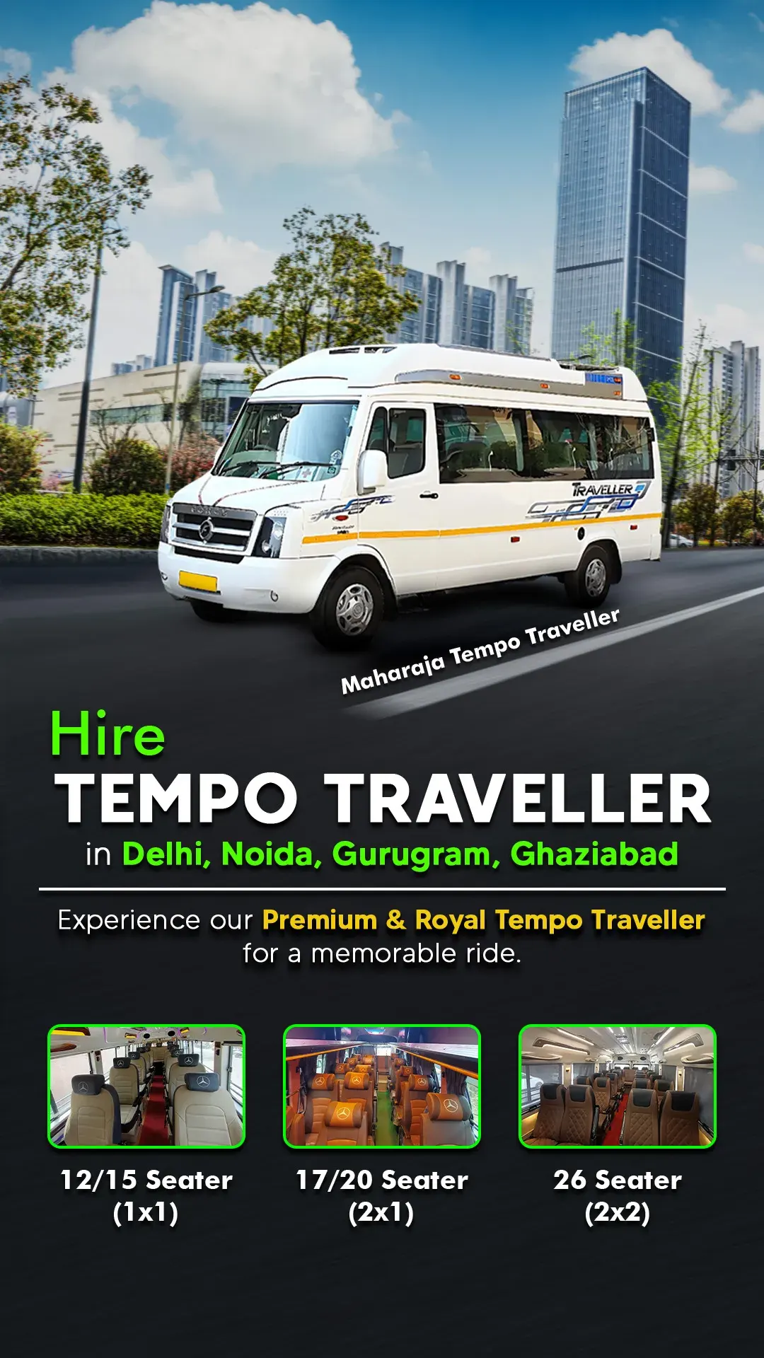 Hire Tempo Traveller on rent in Delhi