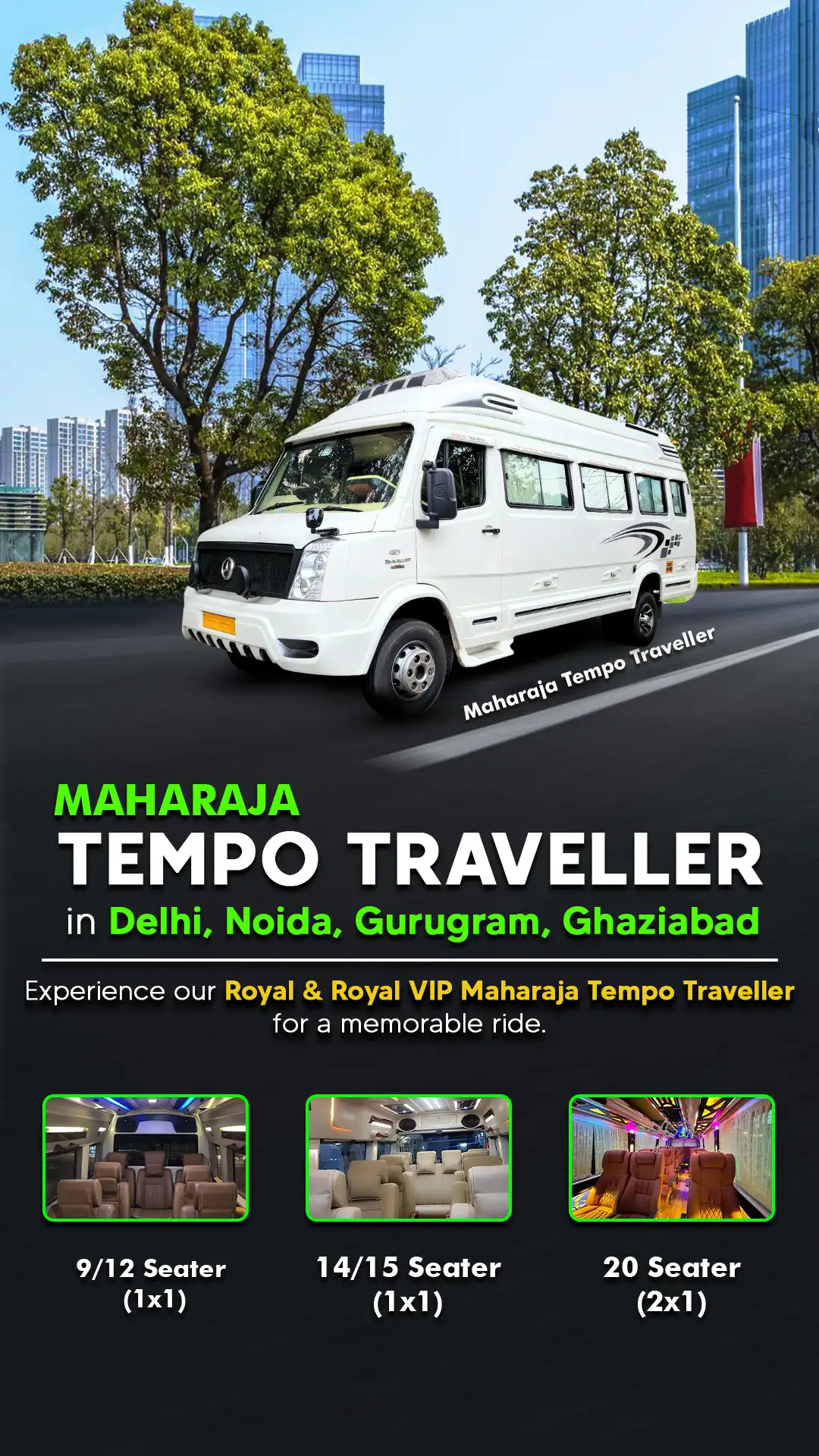 Maharaja tempo Traveller rent in delhi- Urban Cruise