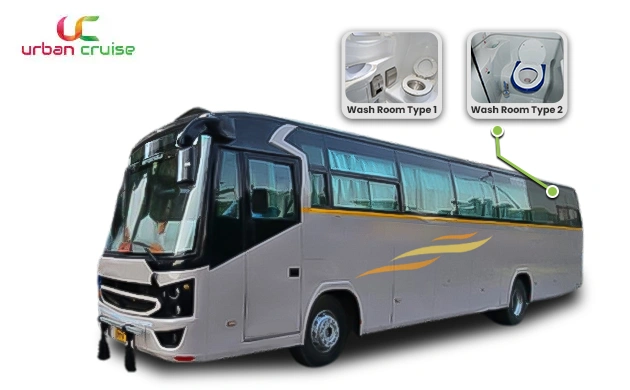 Hire bus with washroom in delhi with Urban Cruise