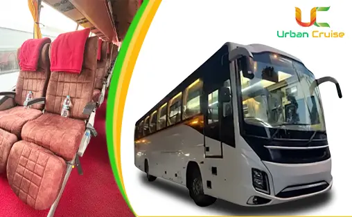 hire 41 seater  volvo semi sleeper bus rent in delhi 