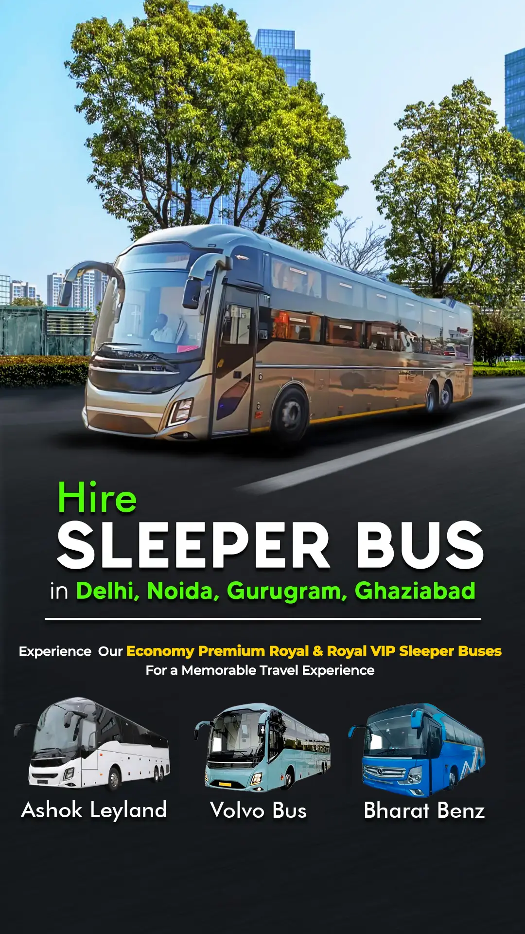 Sleeper/semi Sleeper Bus rent in delhi- Urban Cruise