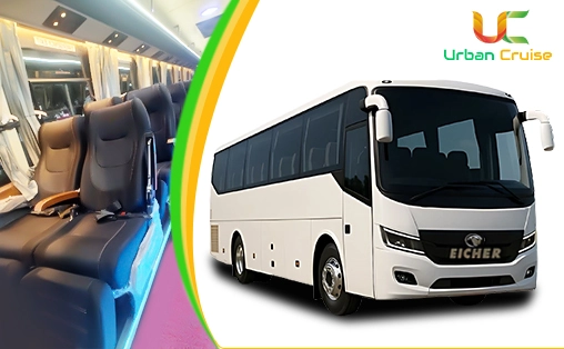 hire 45 seater  eicher semi sleeper bus rent in delhi