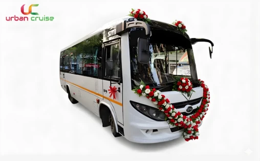 : Luxury Tempo Traveller for Corporate Events - professional 9-26 seater vehicle with air conditioning, comfortable seating, and luggage space for business transportation