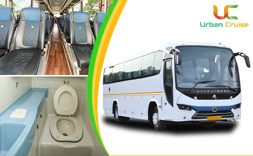 45 Seater Bharat Benz with Washroom on rent in delhi 