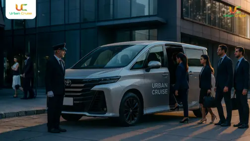 : Luxury Tempo Traveller for Corporate Events - professional 9-26 seater vehicle with air conditioning, comfortable seating, and luggage space for business transportation