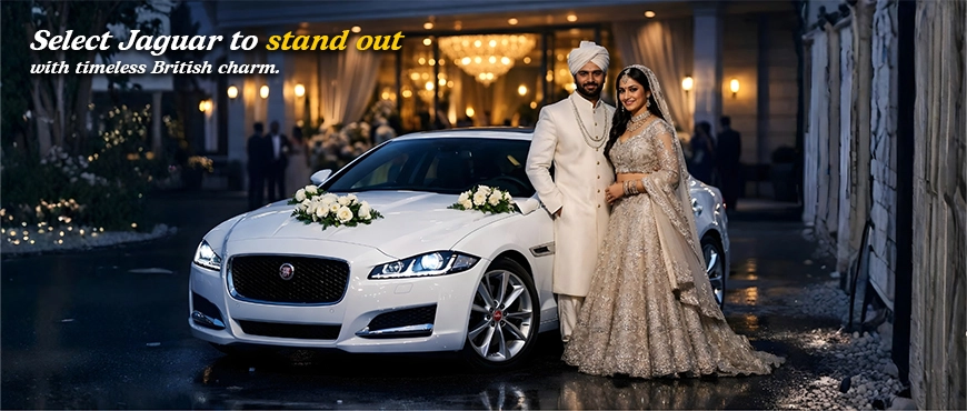 Book Jaguar Car on rent for a marriage.
