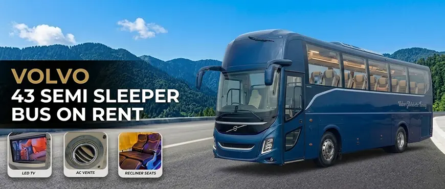 43 seater volvo semi sleeper bus on rennt in delhi