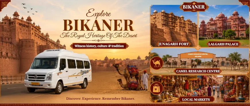 Jaipur to Bikaner road trip route through Rajasthan desert highway.
