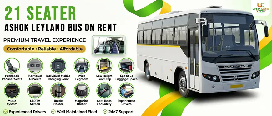 21 seater ashok leyland mini bus on rent in delhi