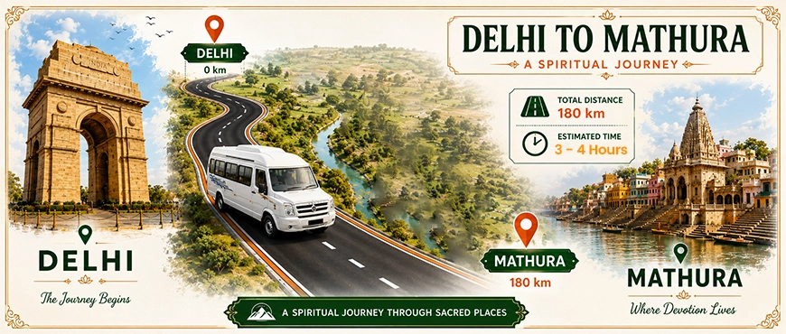 Delhi to Mathura Vrindavan Distance