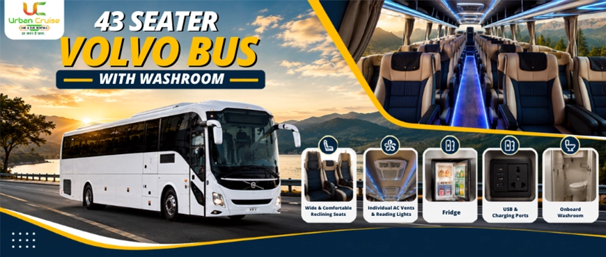 43 seater volvo bus on rent in delhi