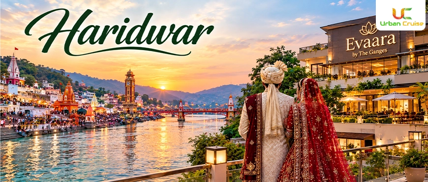 Haridwar, Uttarakhand, a spiritual destination for traditional weddings near the sacred River Ganga.