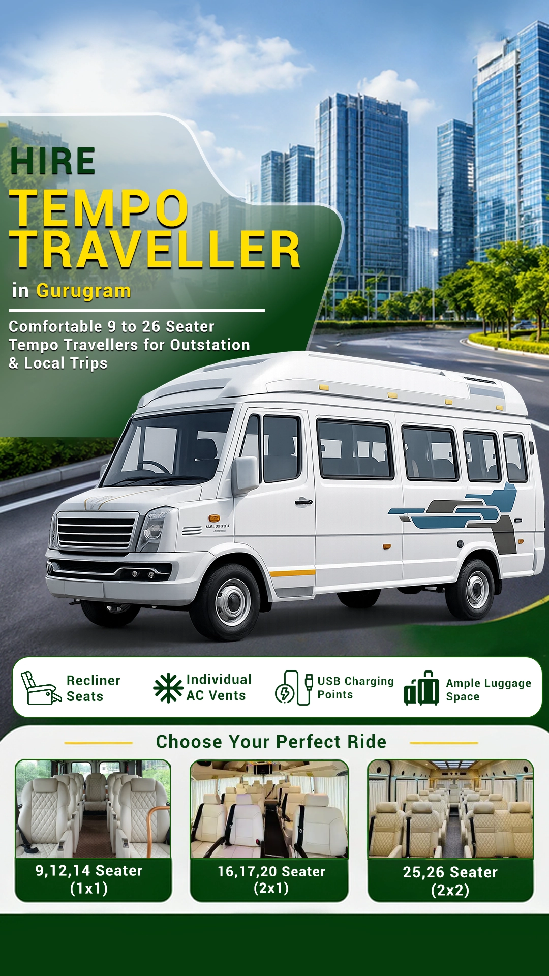 Tempo Traveller rent in Gurugram- Urban Cruise