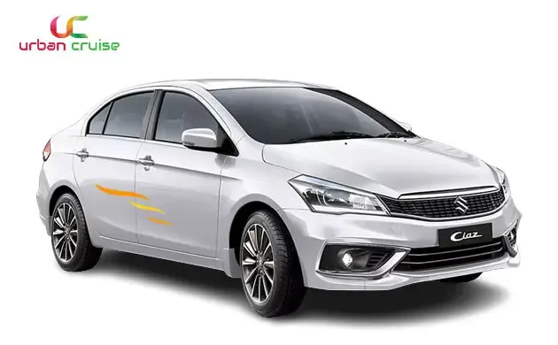 a grey coloured 4 seater maruti ciaz on rent in mumbai