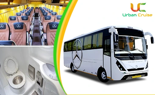 Hire Urban cruise 23 Seater Bharat Benz Bus with Washroom In Mumbai