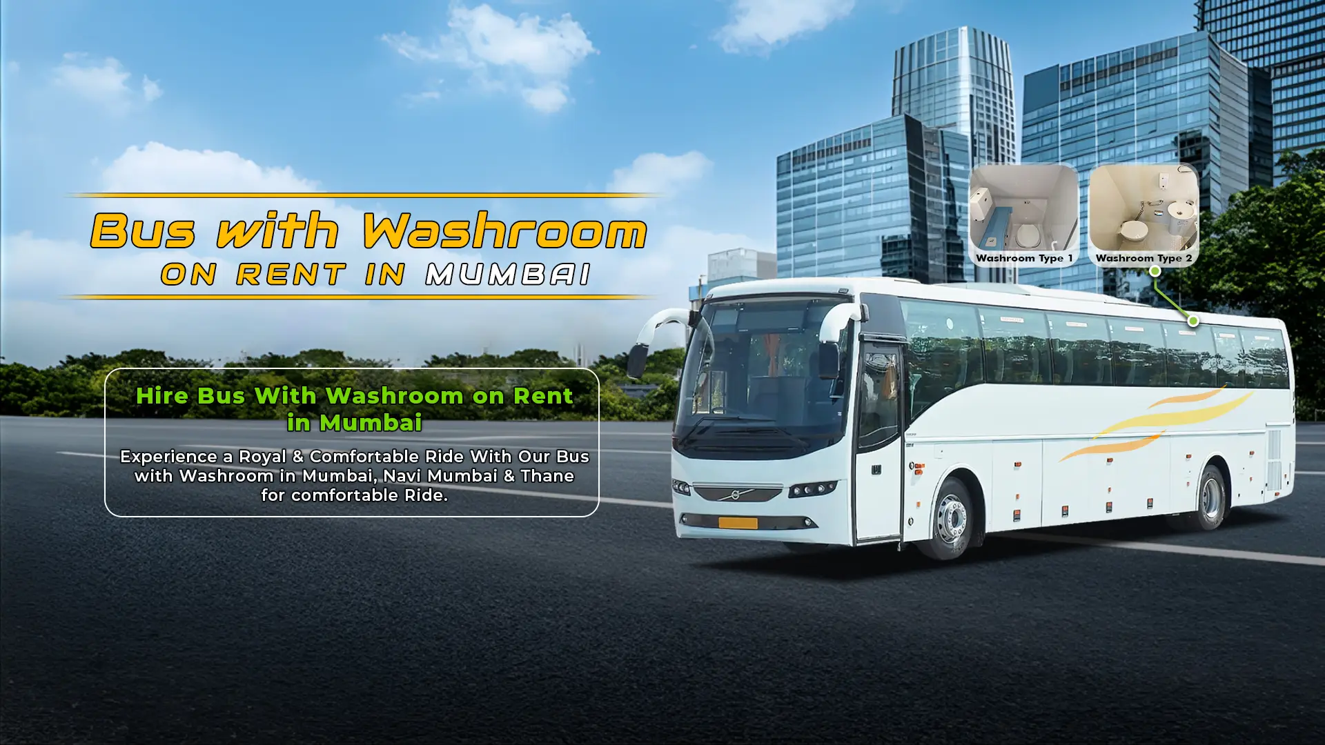 Bus with Washroom on rent in Mumbai - Urban Cruise