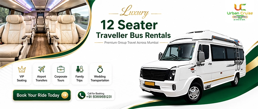 12 seater traveller bus rental in mumbai