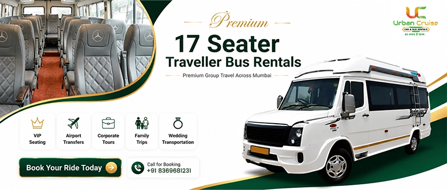 17 seater traveller bus rental in mumbai
