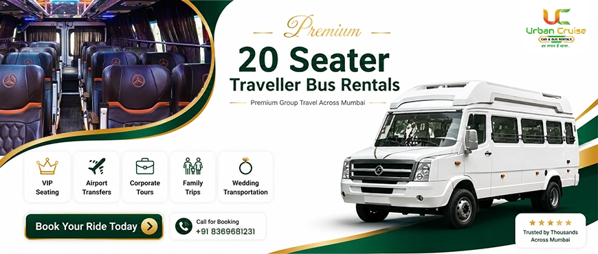 20 seater traveller bus on rent in mumbai