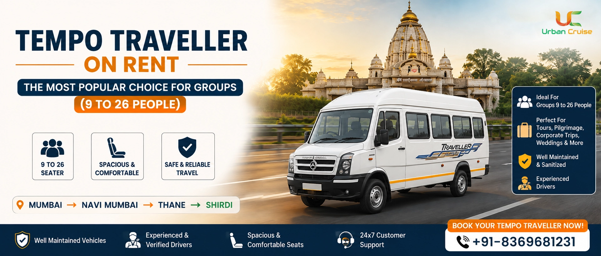 TEMPO TRAVELLER ON RENT — THE MOST POPULAR CHOICE FOR GROUPS