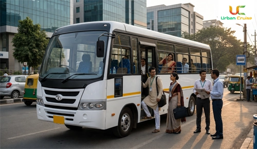 Hire luxury mini Bus on rent for corporate tour