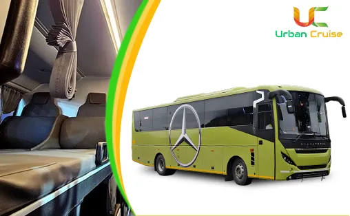 Bharat benz AC Sleeper bus on rent in Delhi with urban crusie