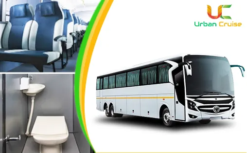 Bharat benz bus with Washroom on rent in Delhi with urban crusie